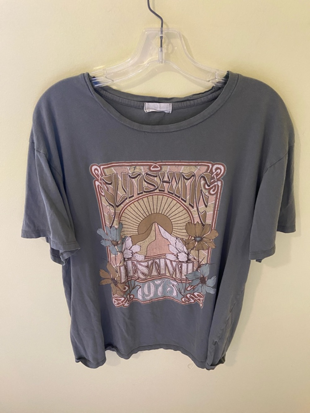 Vintage Graphic Mountain Tee in Faded Slate